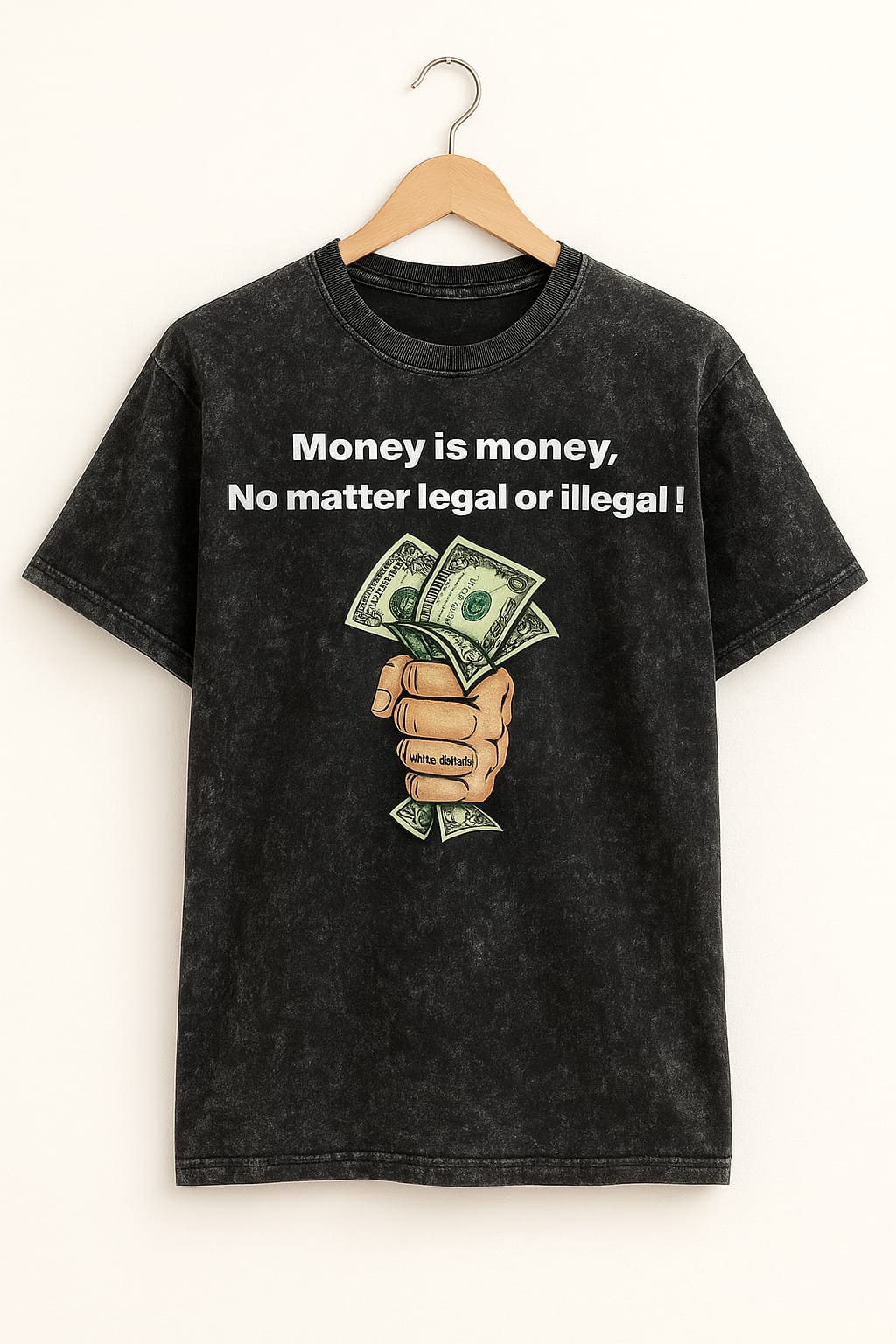 Money: The Line Between Legal and Illegal- Acid wash oversize tee