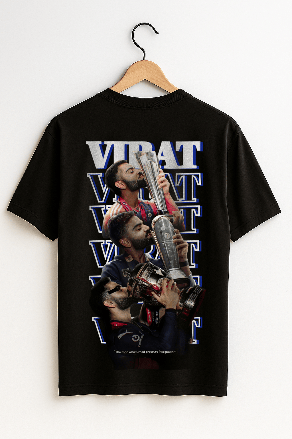 Virat Kohli "Cuplift" Oversized Black T-Shirt – Iconic Champion Edition